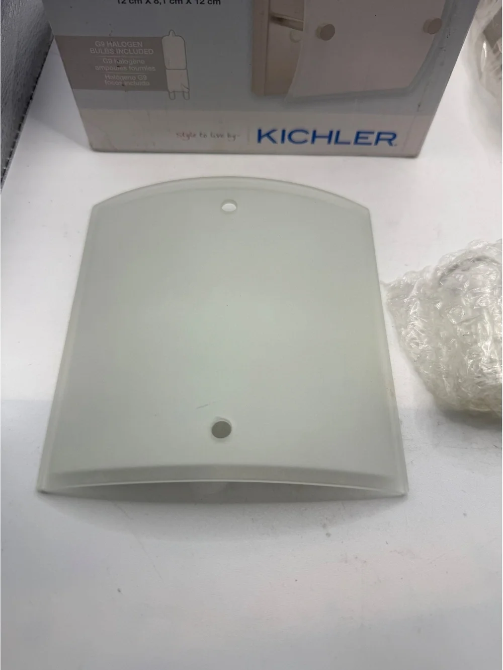 Kichler Covero Brushed Nickel Wall Sconce with White Glass